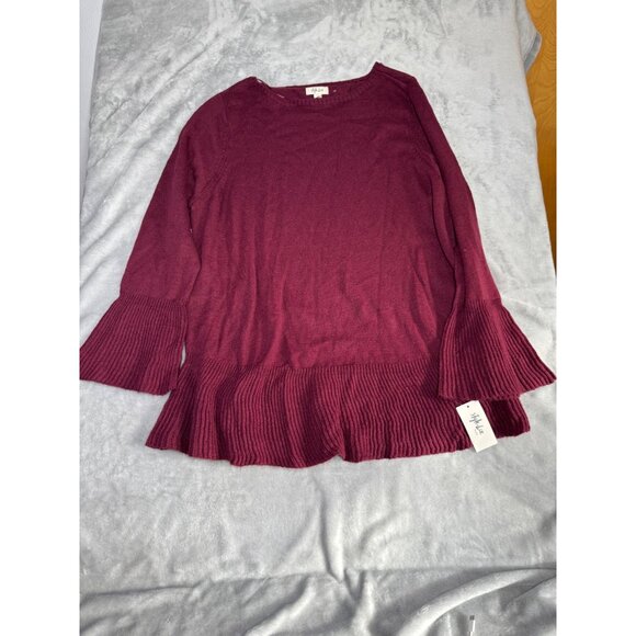 Style & Co Womens Plus Size 2X Ribbed Hem Knit Burgundy Sweater - Picture 9 of 16